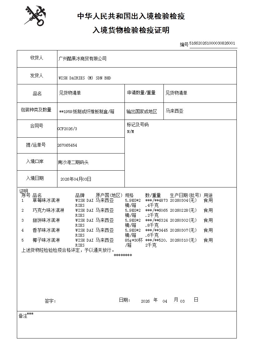 产品检验报告